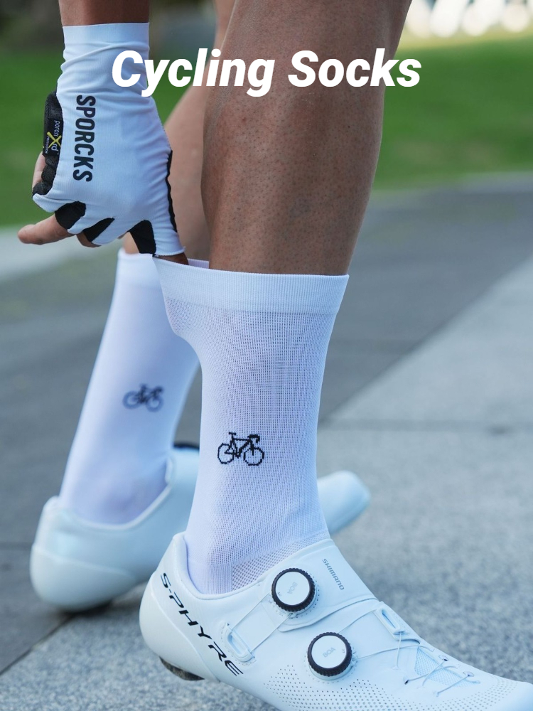 Men Accessories To Wear - Bicycle Pattern Cycling Socks Spring And