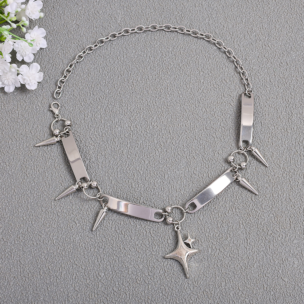 Mens Accessories Style - Punk Style Silver Spiked Star Pendant