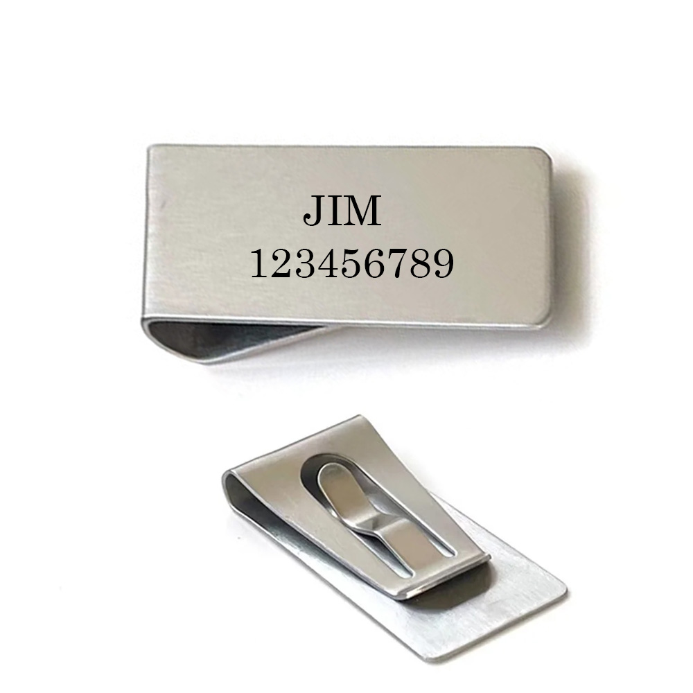 Money Clip Slim - Engraved Personalized Money Clip Wallet Custom