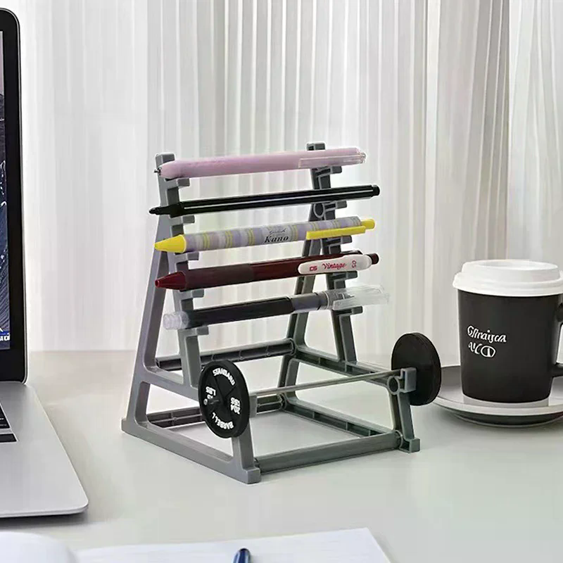 Men'S Accessories Office - Creative Desktop Barbell Rack Pen Holder