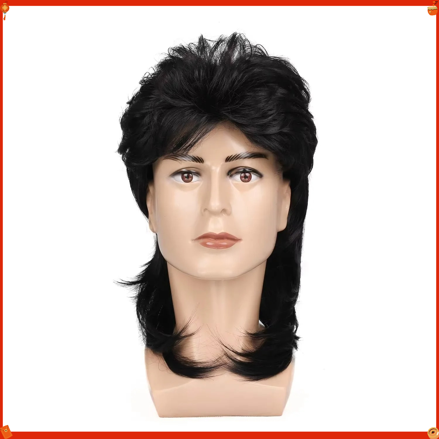 Synthetic Mullet Wig for Men R - огляд і ціна Men'S Accessories In The 80S