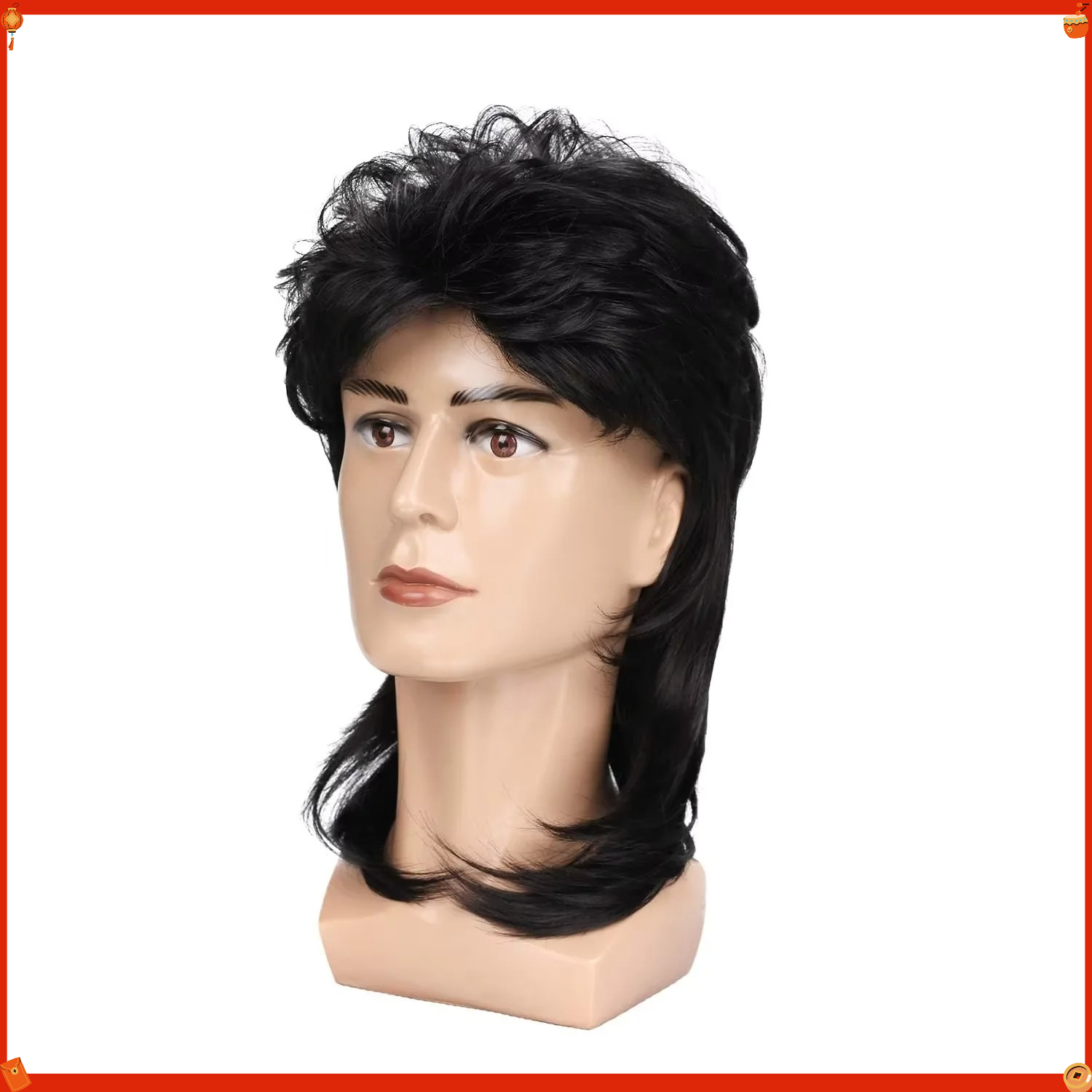Synthetic Mullet Wig for Men R - огляд і ціна Men'S Accessories In The 80S