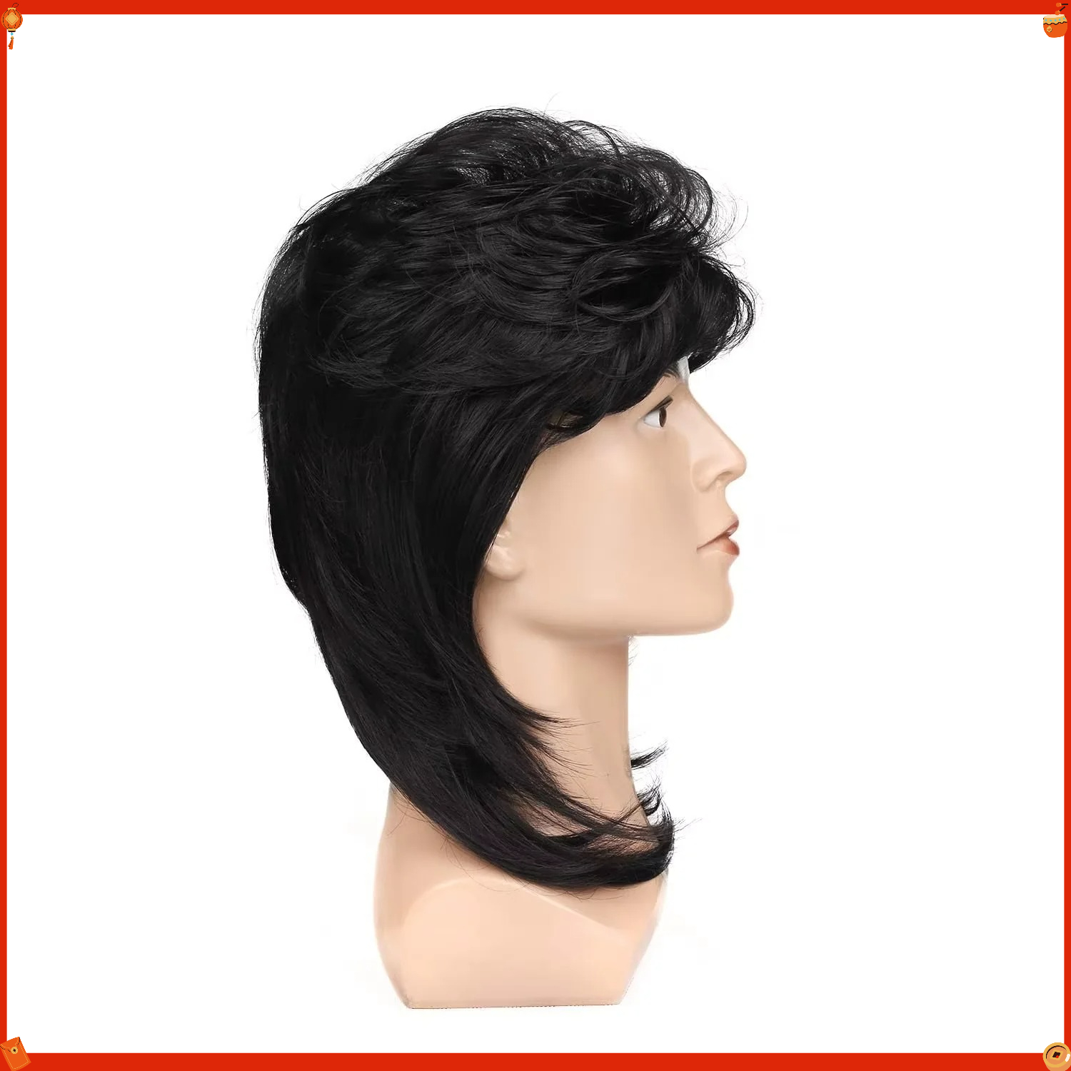 Synthetic Mullet Wig for Men R - огляд і ціна Men'S Accessories In The 80S