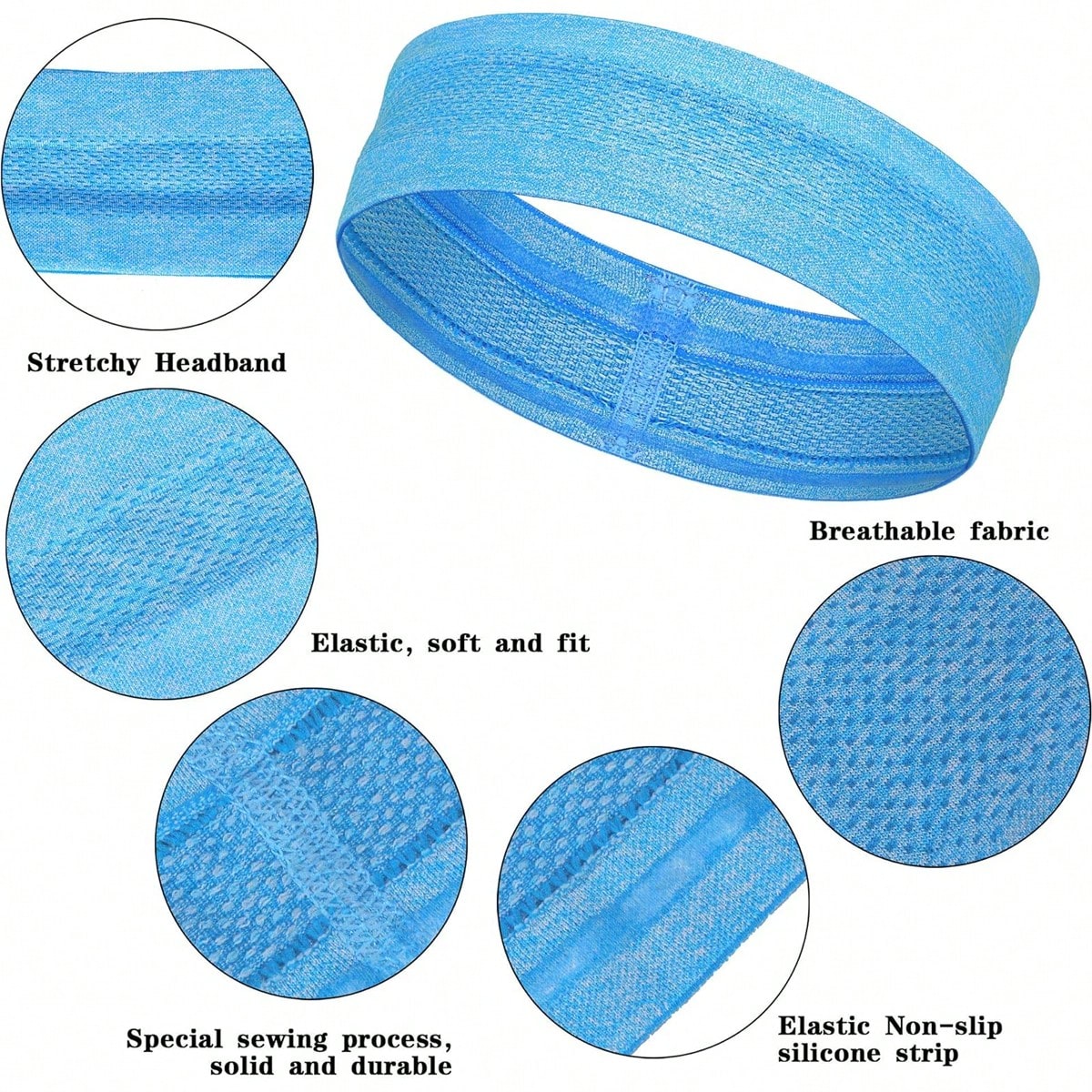 Sweatbands Non Slip Headbands  - огляд і ціна Men'S Yoga Accessories