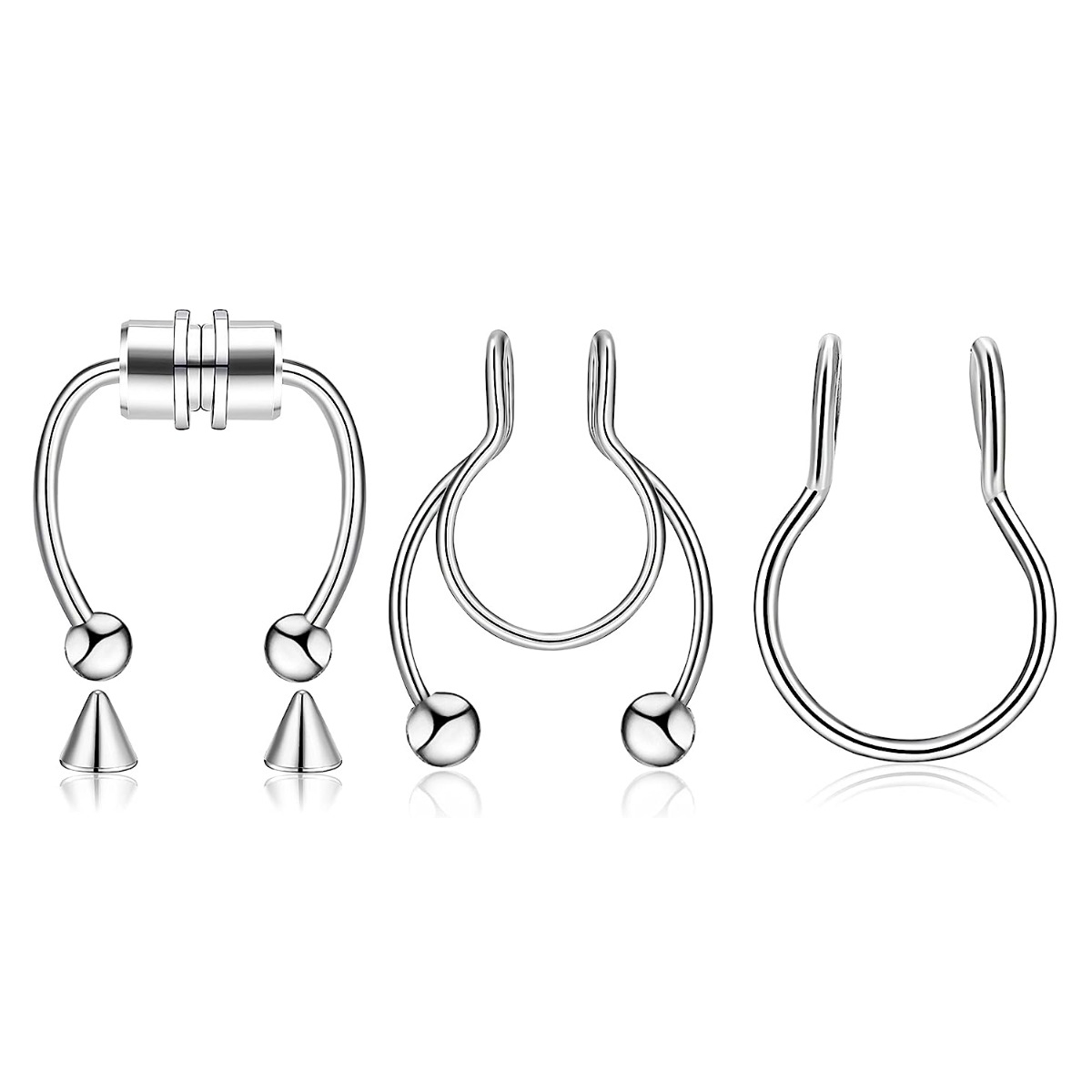 3Pcs Magnetic Fake Septum Ring - огляд і ціна Men Accessories Ring