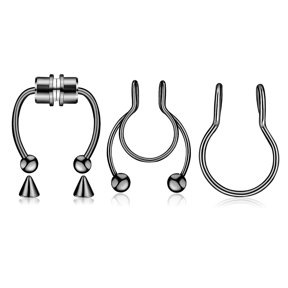 3Pcs Magnetic Fake Septum Ring - огляд і ціна Men Accessories Ring
