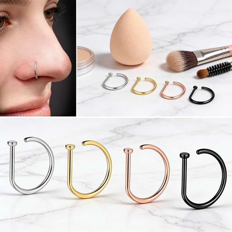Nose Ring Screw Hoop Hypoaller - огляд і ціна Men Accessories Earrings