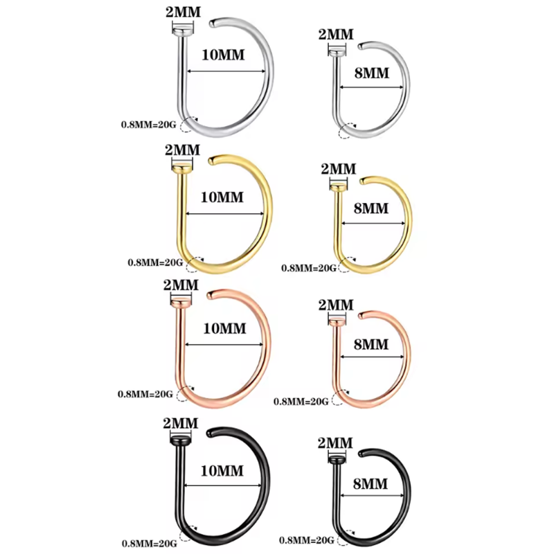 Nose Ring Screw Hoop Hypoaller - огляд і ціна Men Accessories Earrings
